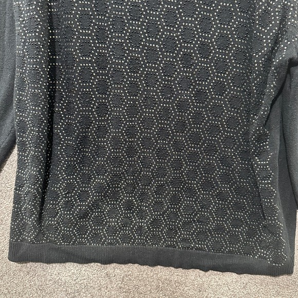 Lane Bryant Pullover‎ Sweater Women 18/20 Black Geometric Bedazzled Scoop Neck - Picture 4 of 12